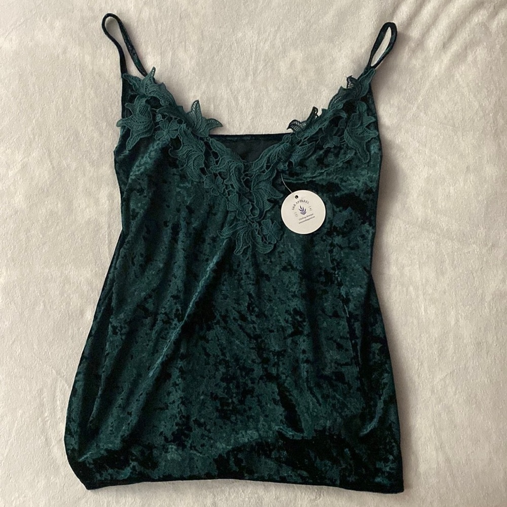 Emerald velvet tank top (large)